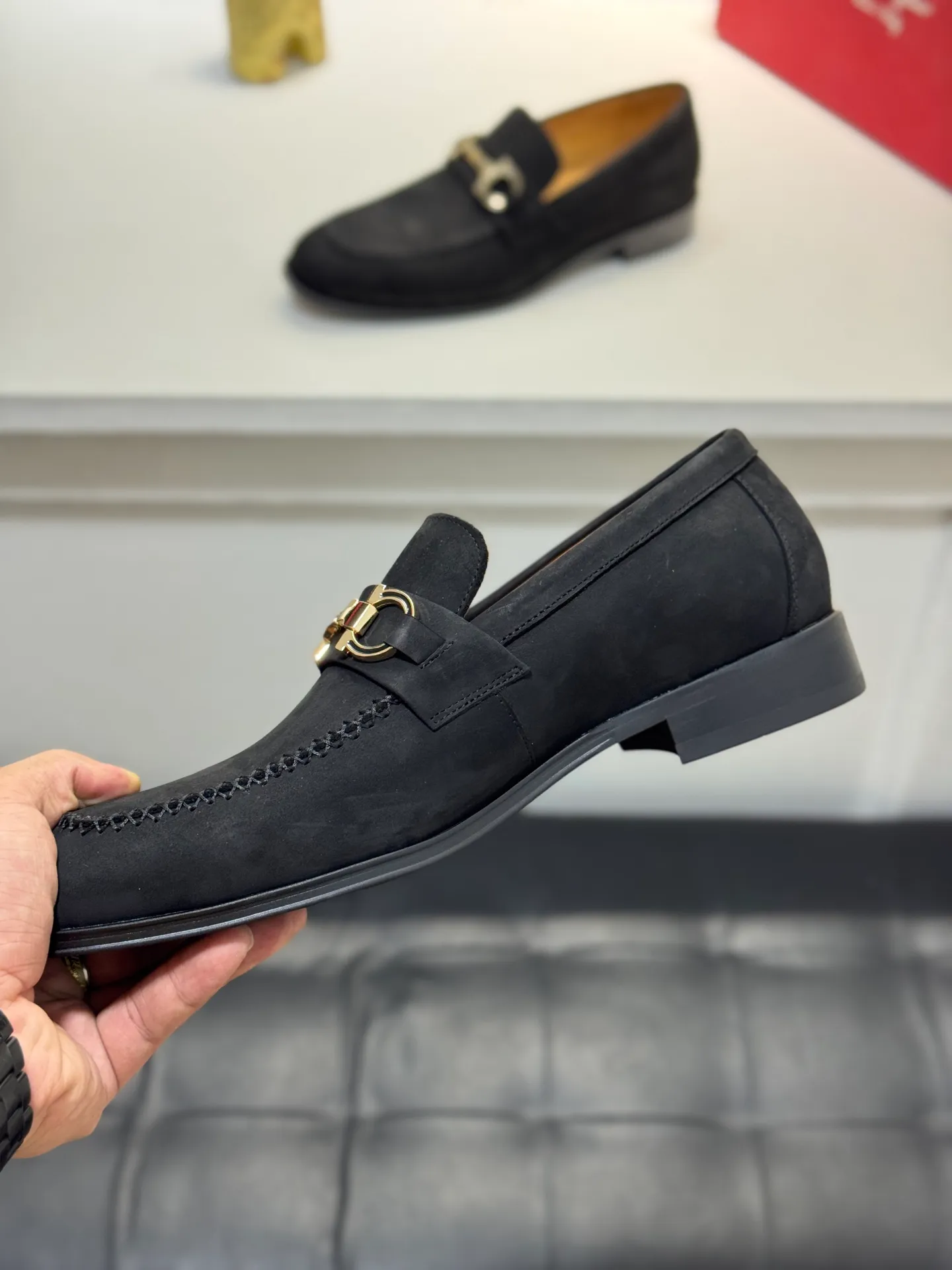Men's men's shoes 💰480 [New style] 🐠🐠New Ferragamo [Ferragamo] top imported suit men's shoes 💯 Official website original copy, product materials: selected imported embossed calfskin + luxury hardware buckle accessories ~ imported water-dyed cow 🐂 leather lining. Strong three-dimensional visual effect, original combination outsole, multiple colors available😘 Size: 39-44 (customized at 45.46.47